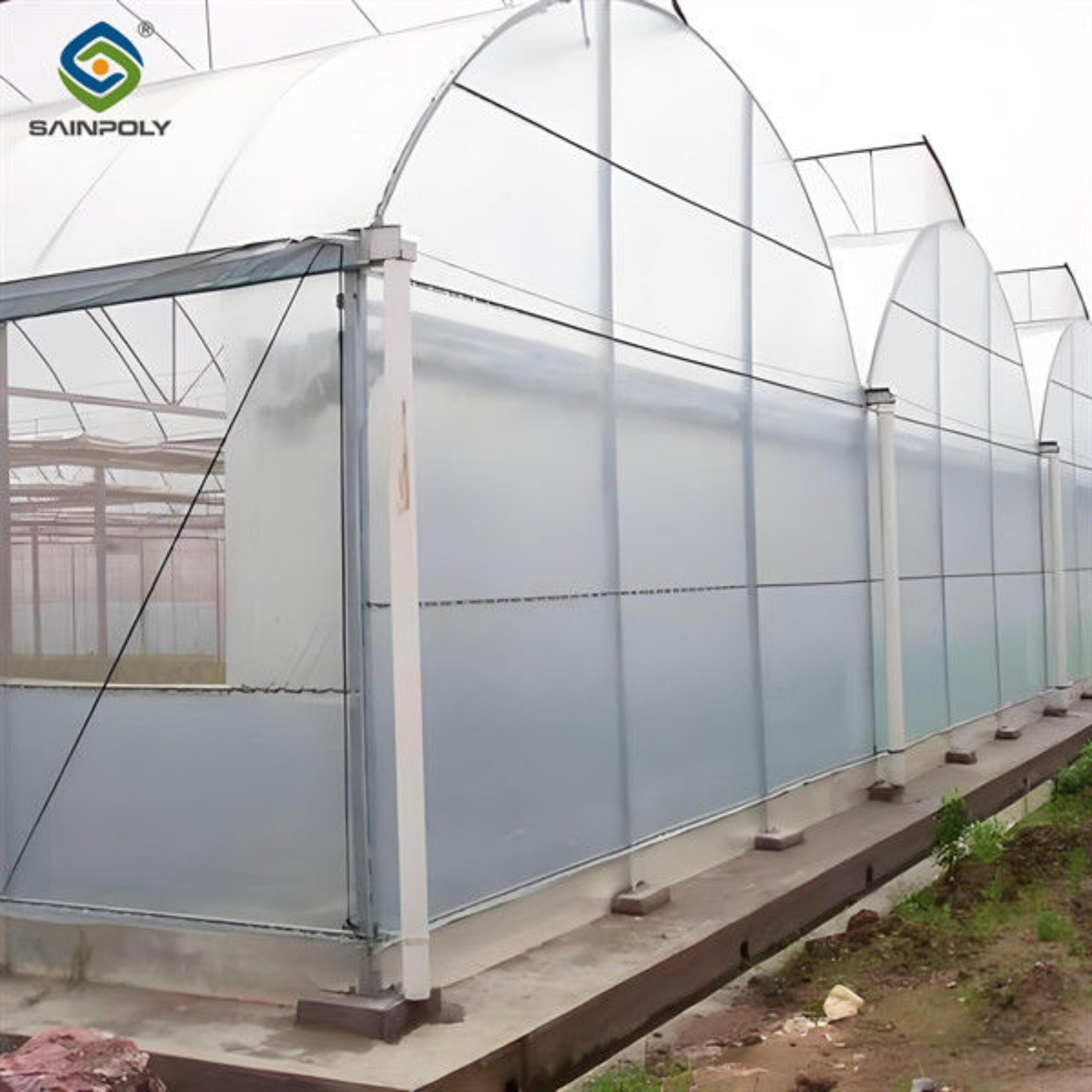 4m Height Steel Structure Greenhouse Gothic Type Easy Installation
