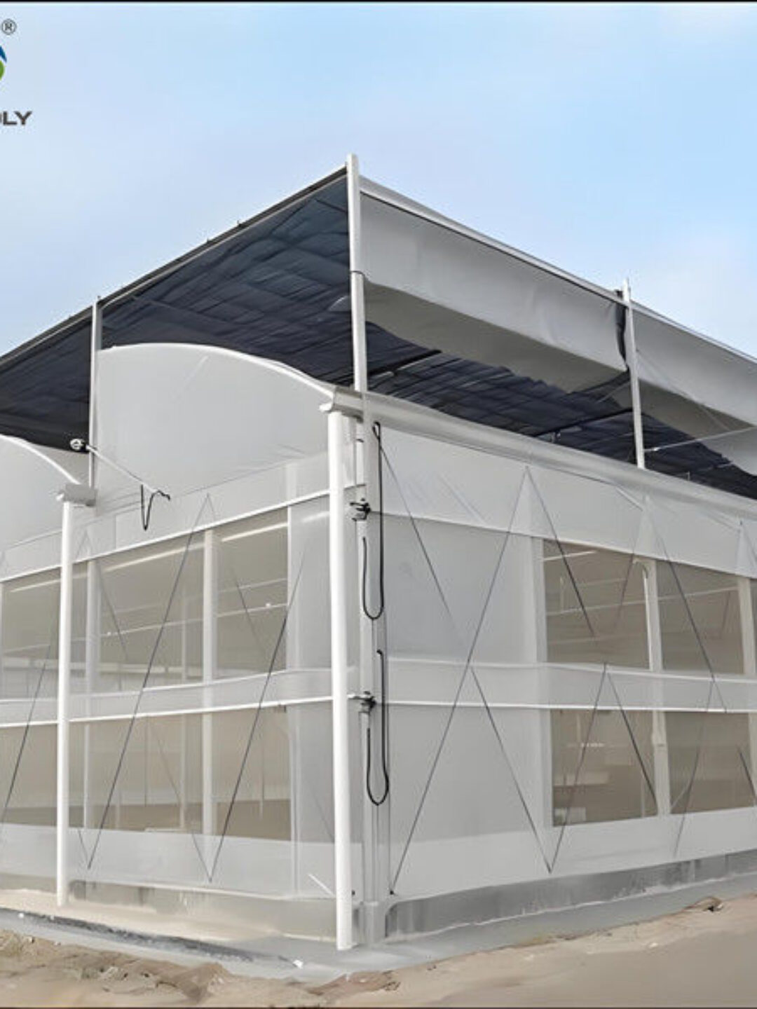 4m Height Steel Structure Greenhouse Gothic Type Easy Installation