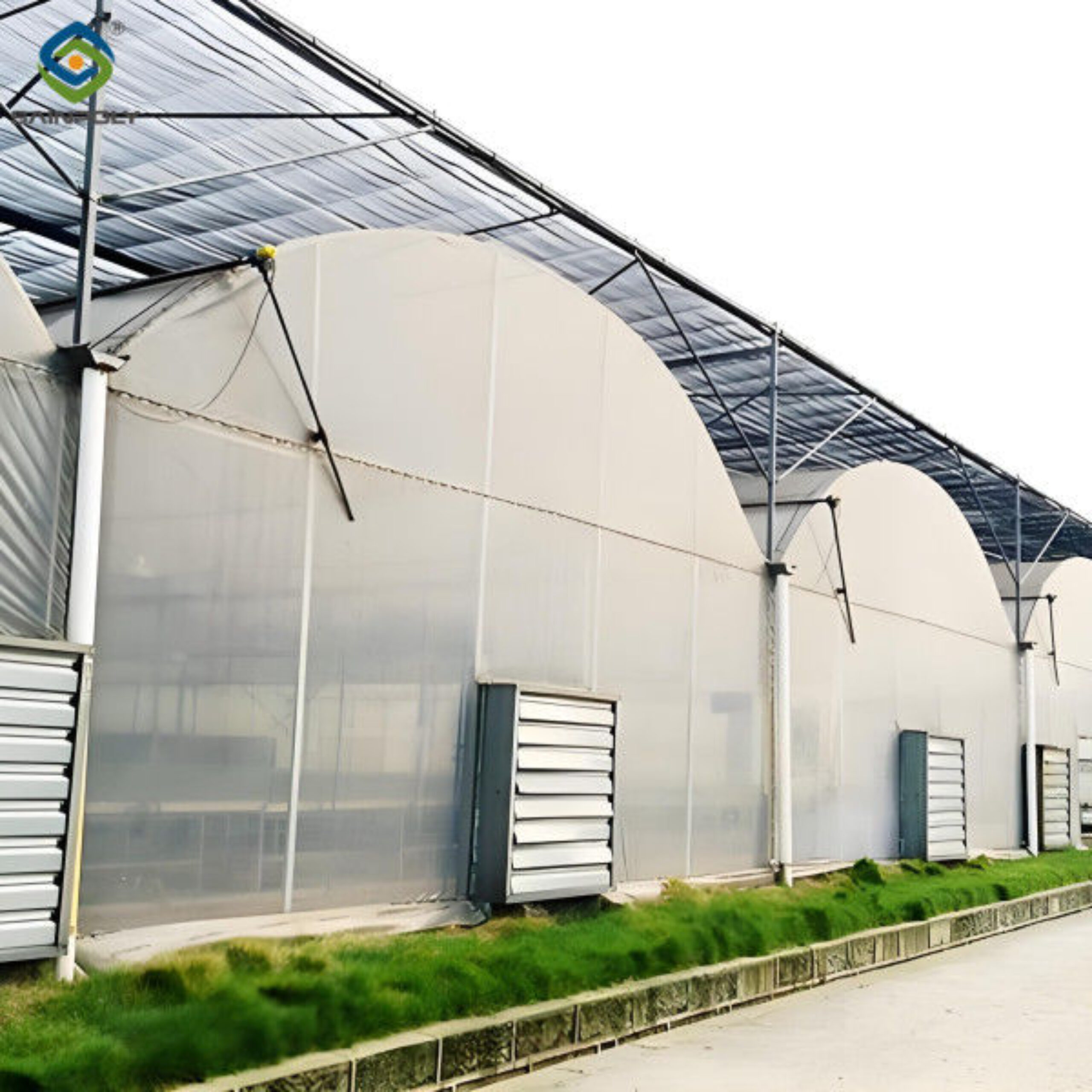 Agricultural Multi Span Poly Film Greenhouse Stable Hydroponic Growing Systems