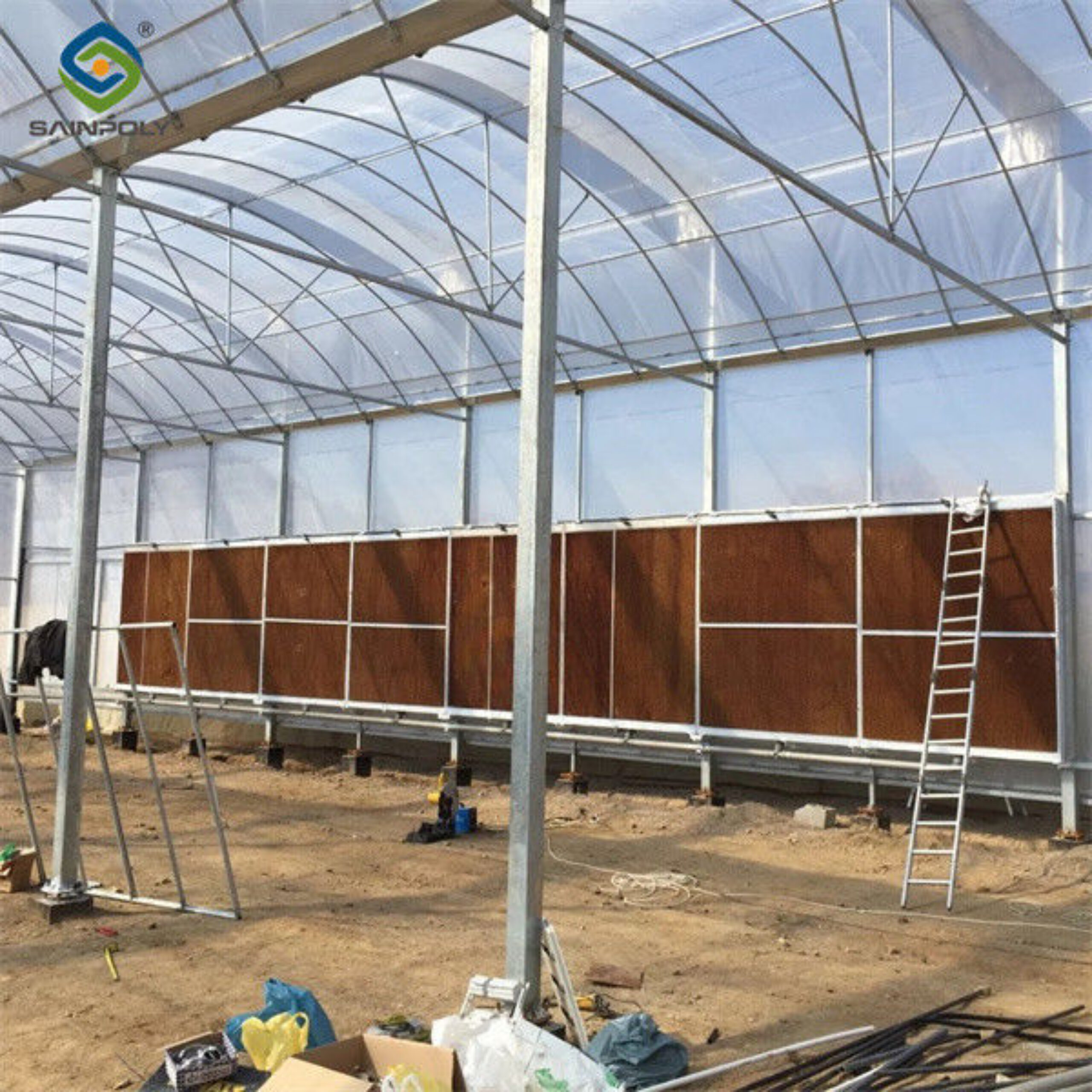 Agricultural Multi Span Poly Film Greenhouse Stable Hydroponic Growing Systems