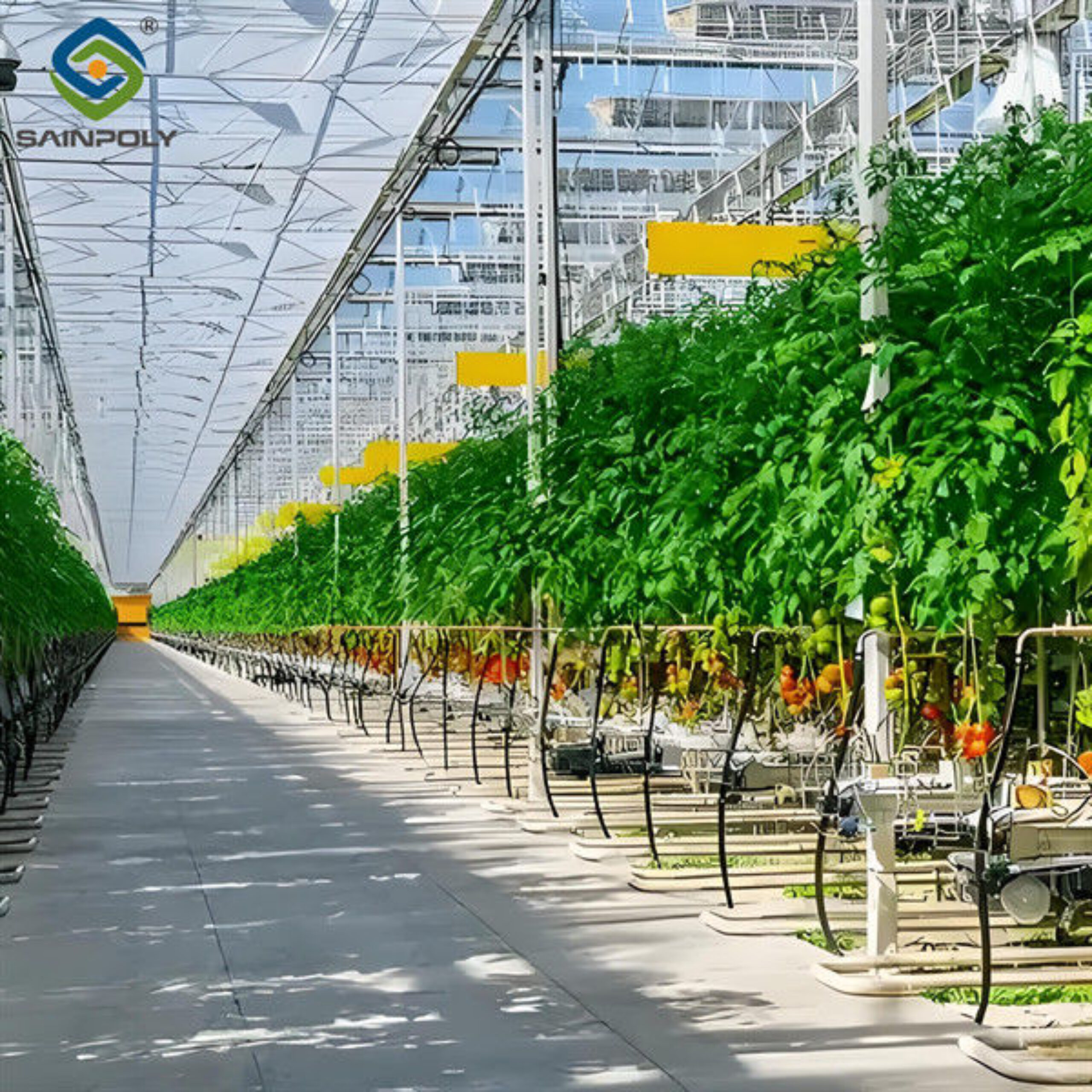 Agriculture Multi Span Greenhouse For Tomato Plants And Cucumber Growing