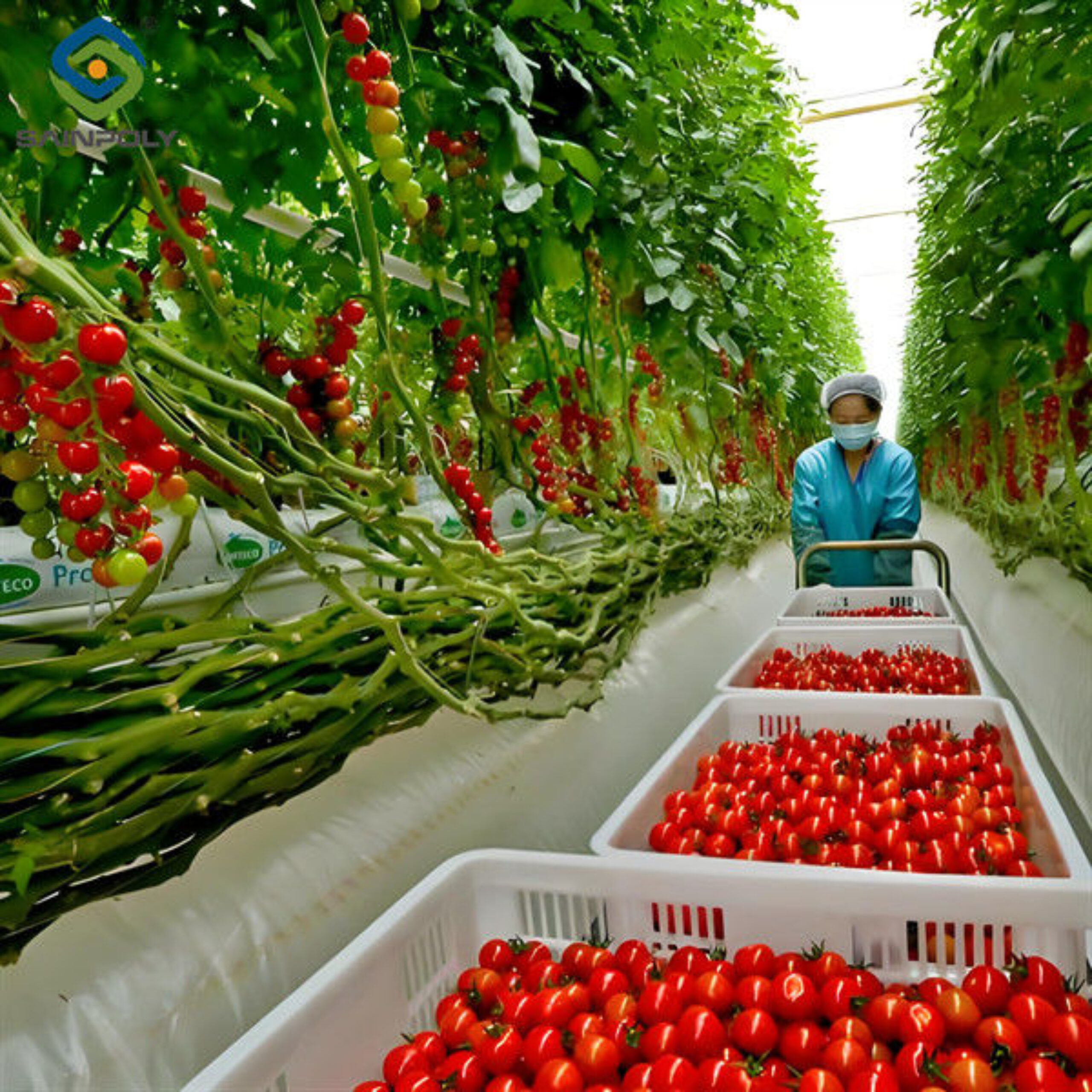 Customized Commercial Tomato Greenhouse Multi Span Greenhouse Plants Growing