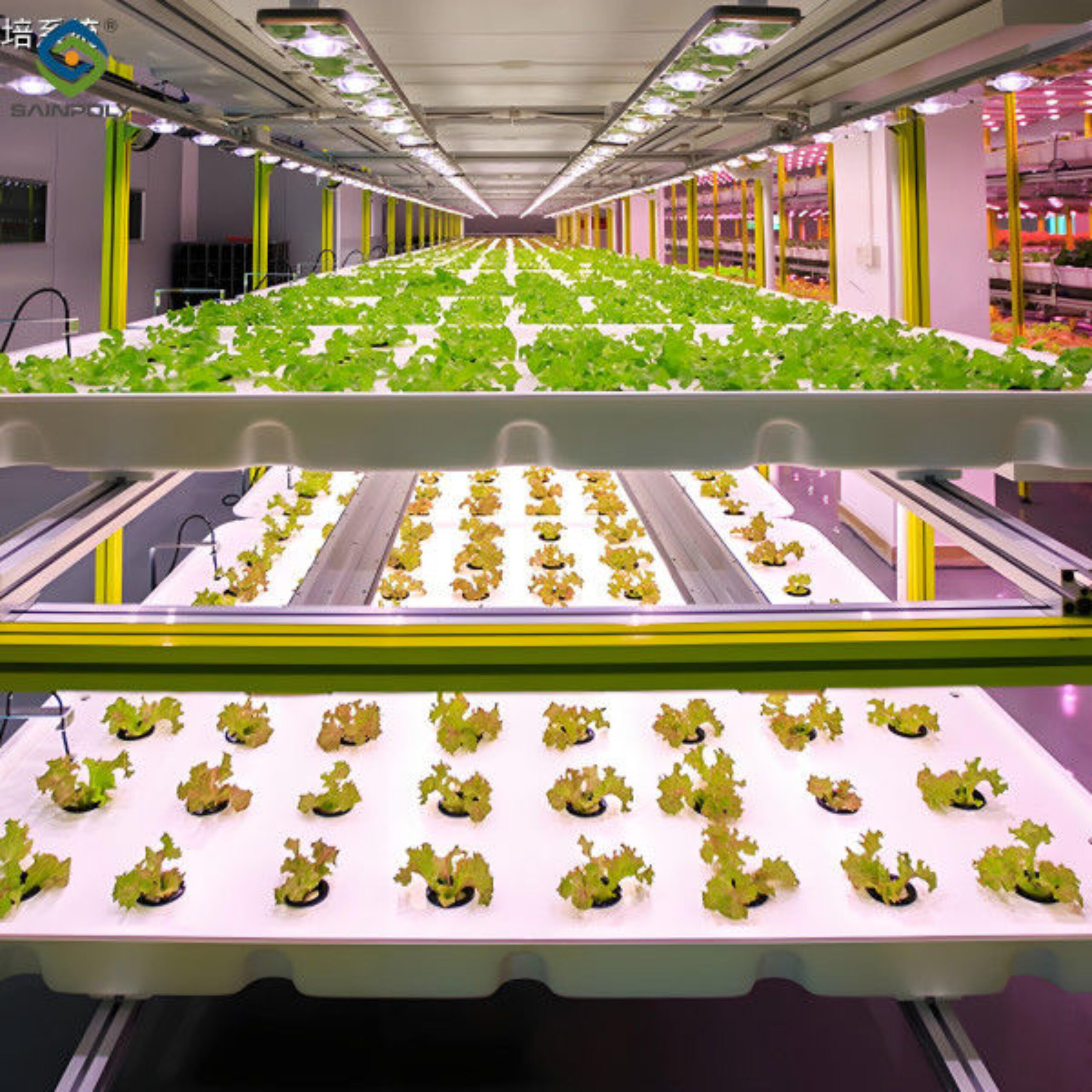 Customized Size Lettuce Green House Easy Installation With Sliding / Swing Door