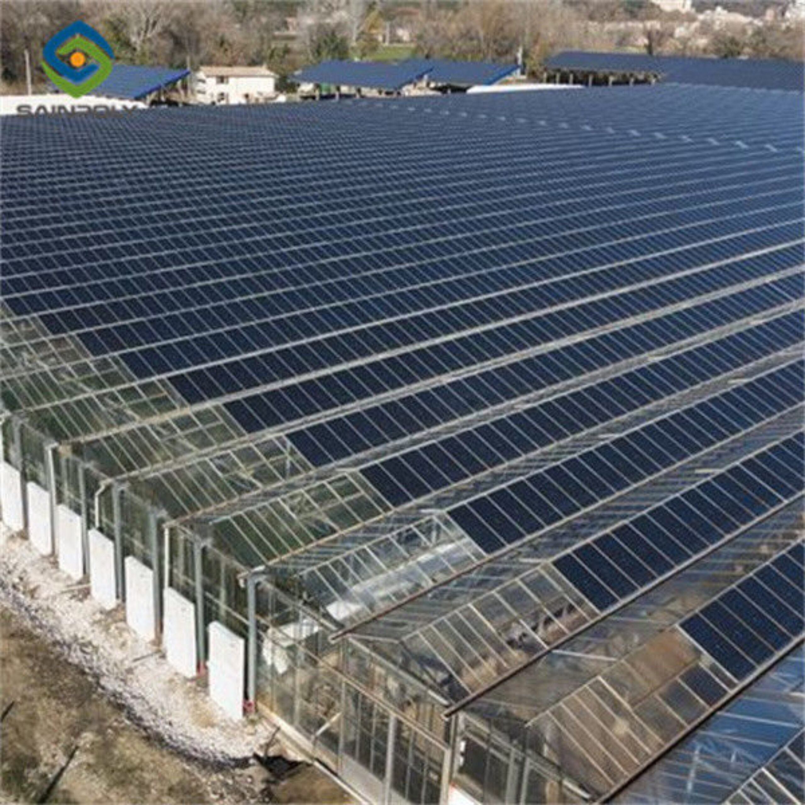 Double Layers Glass Cover Photovoltaic Greenhouse Solar Panel Greenhouse