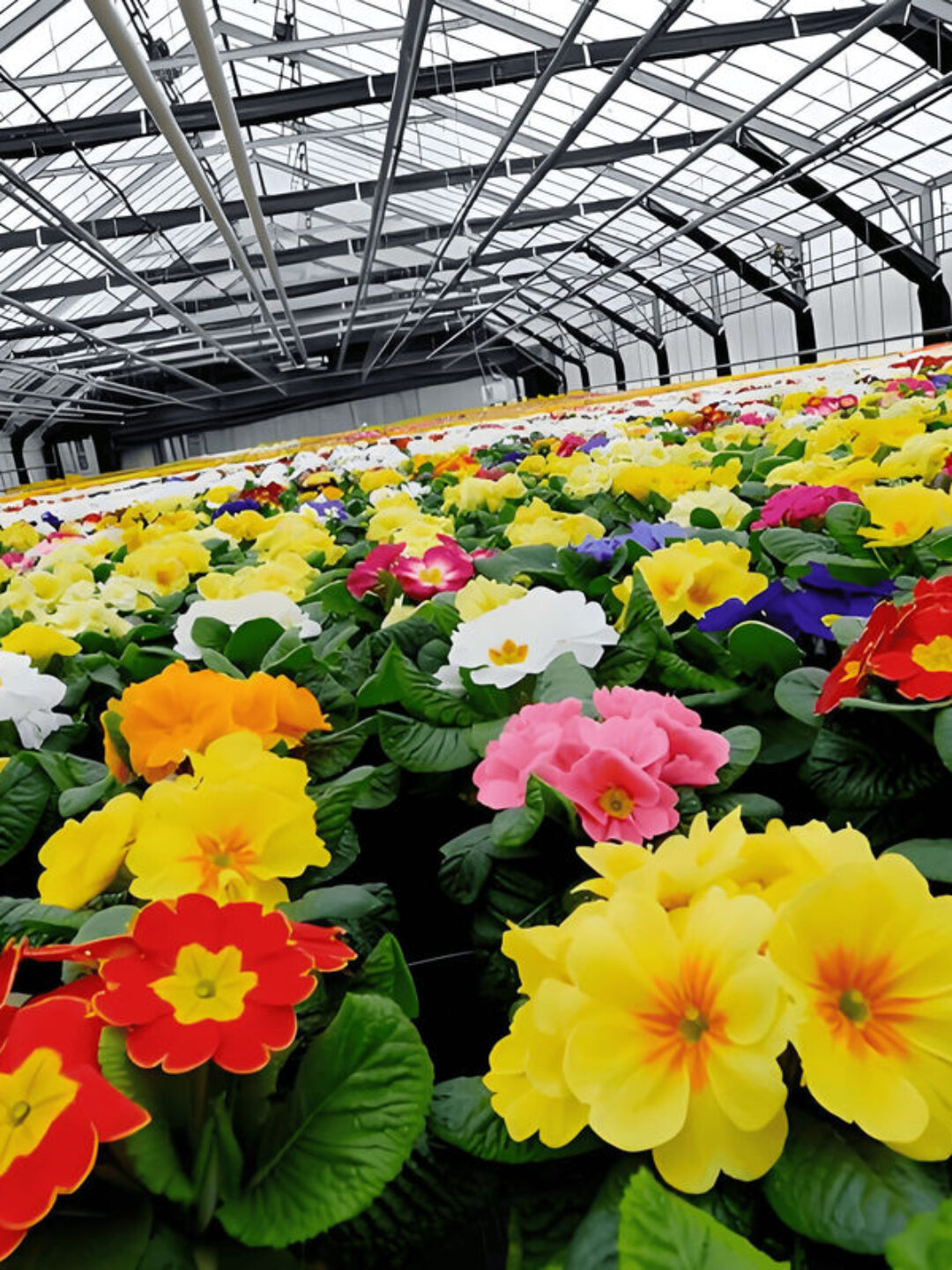 Easy Assembly Glass Type Flower Greenhouses With Hydroponic Growing System