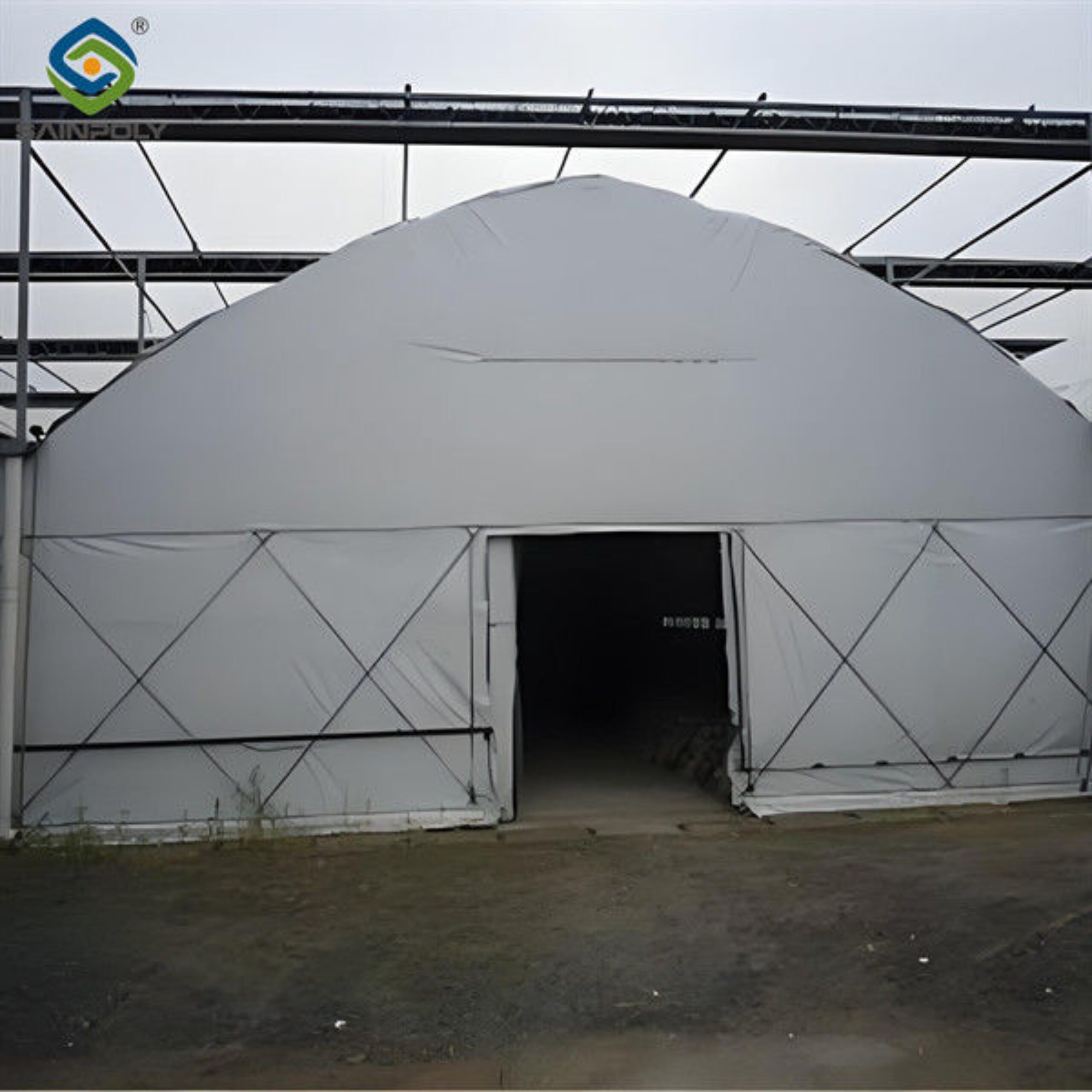 Electrical Control Mushroom Growing Greenhouse With Hot Galvanizing Pipe Structure