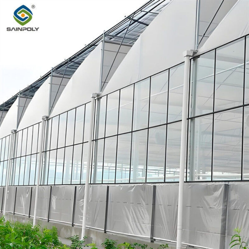 Galvanized Steel Gothic Shaped Greenhouse Snow Resistance With Ventilation System