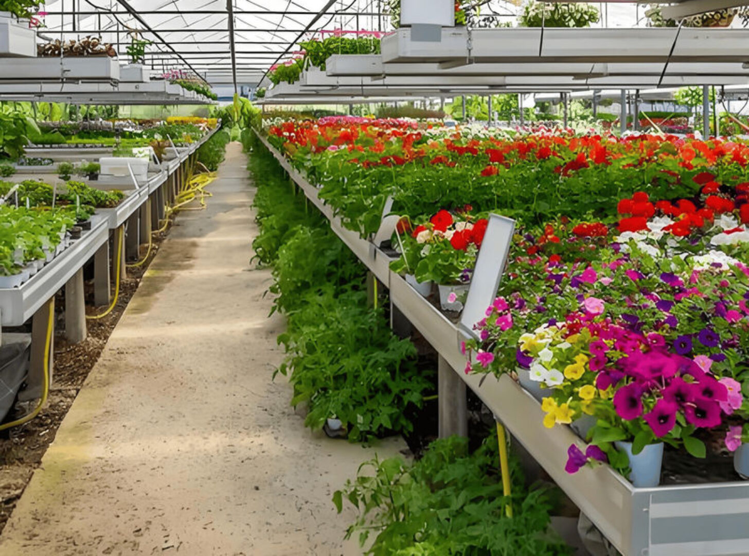 Glass Film Polycarbonate Greenhouse Flower Greenhouse With Intelligent Systems