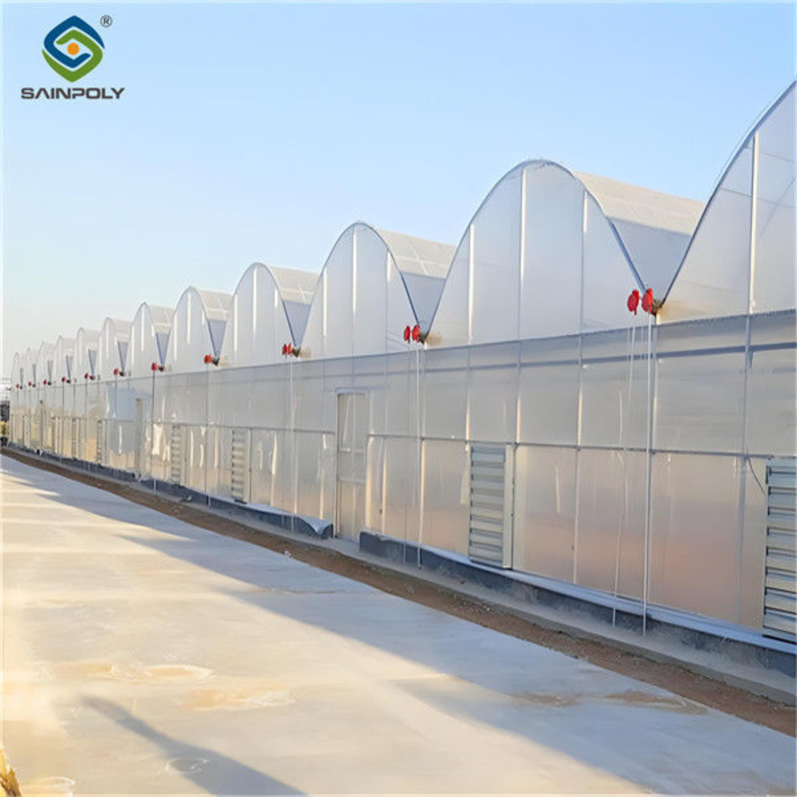 High Performance Commercial Greenhouses 30m/50m/60m Or Customized Length