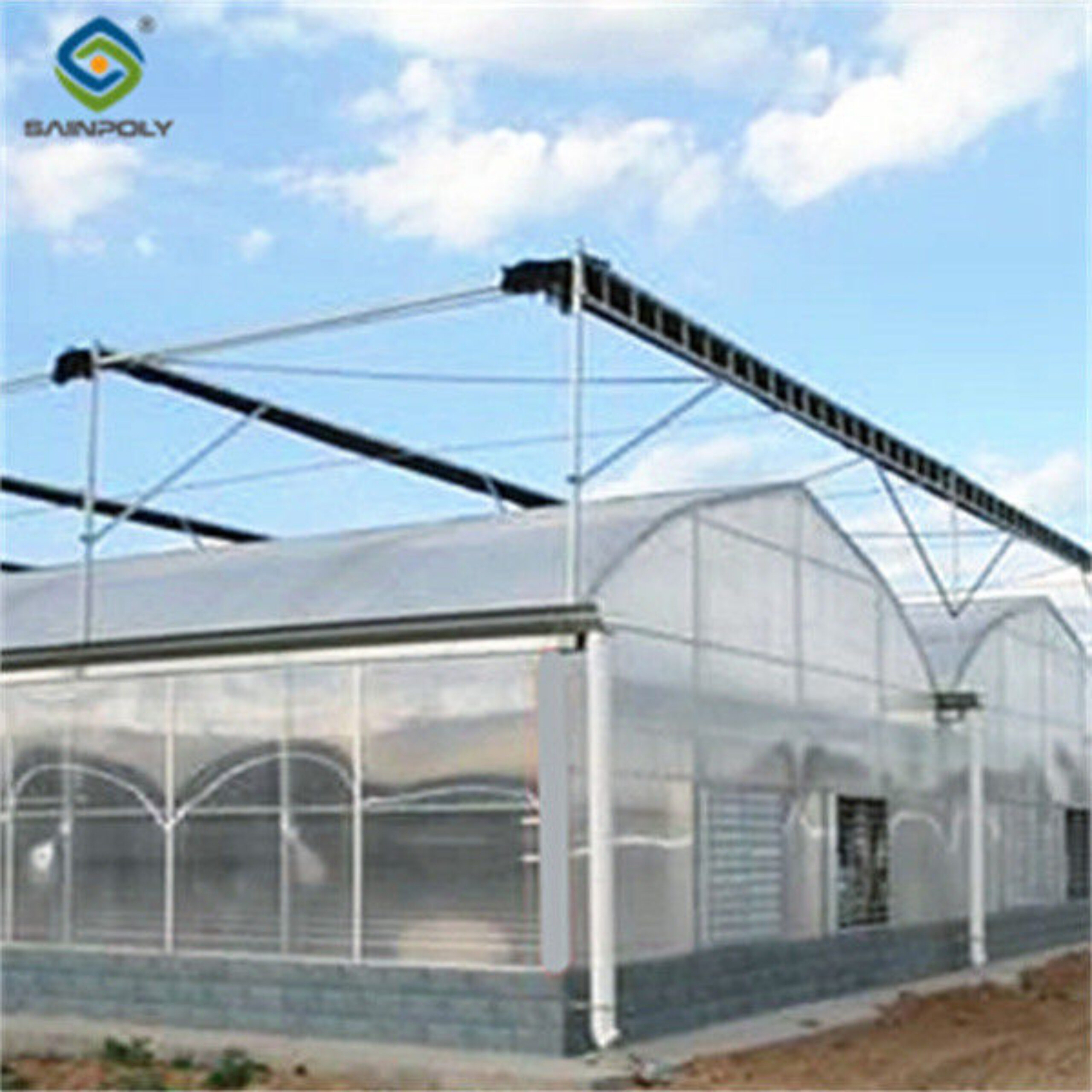 Large Multi Span Hydroponic PC Sheet Greenhouse Snow Resistance Sturdy Structure