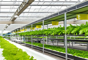 Large Size Multispan Glass Covering Smart Greenhouse Stable Structure