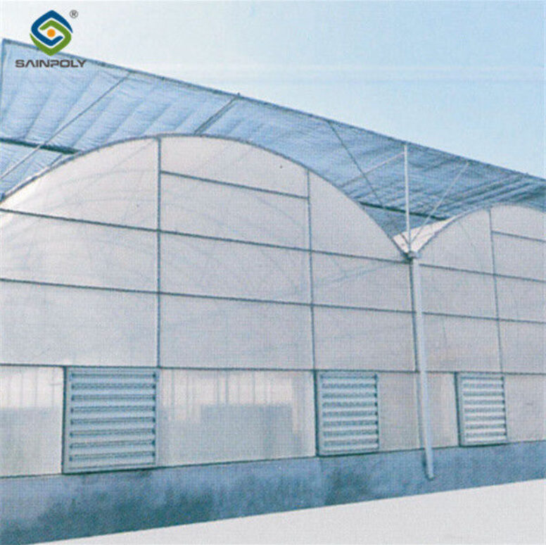 Polycarbonate Covering Multi Span Greenhouse With Galvanized Steel Structure