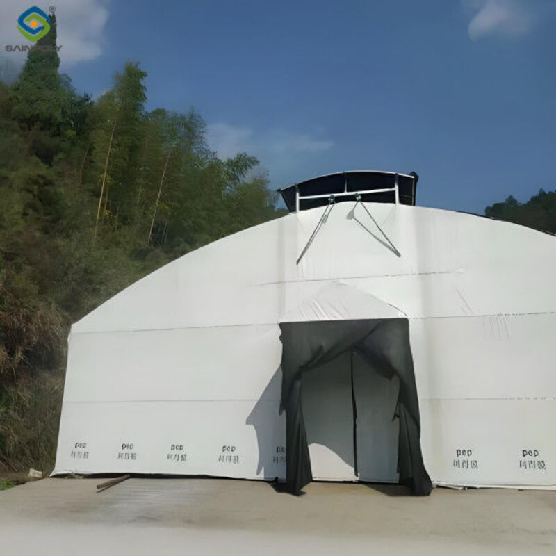 Single Layer Plastic Blackout Greenhouse Mushroom Farming Greenhouse Good Ventilation