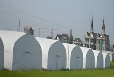Single Layer Plastic Blackout Greenhouse Mushroom Farming Greenhouse Good Ventilation