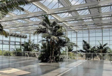 Solar Panel Tempered Glass Greenhouse Multi Span Energy Efficient