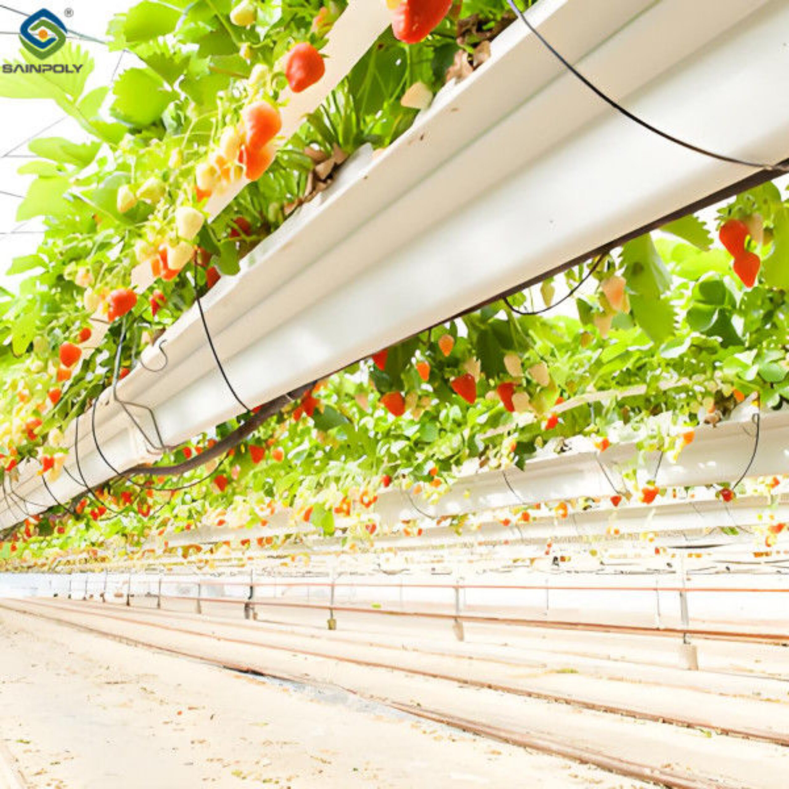 Stable Energy Saving Strawberry Greenhouses With Heating Cooling System