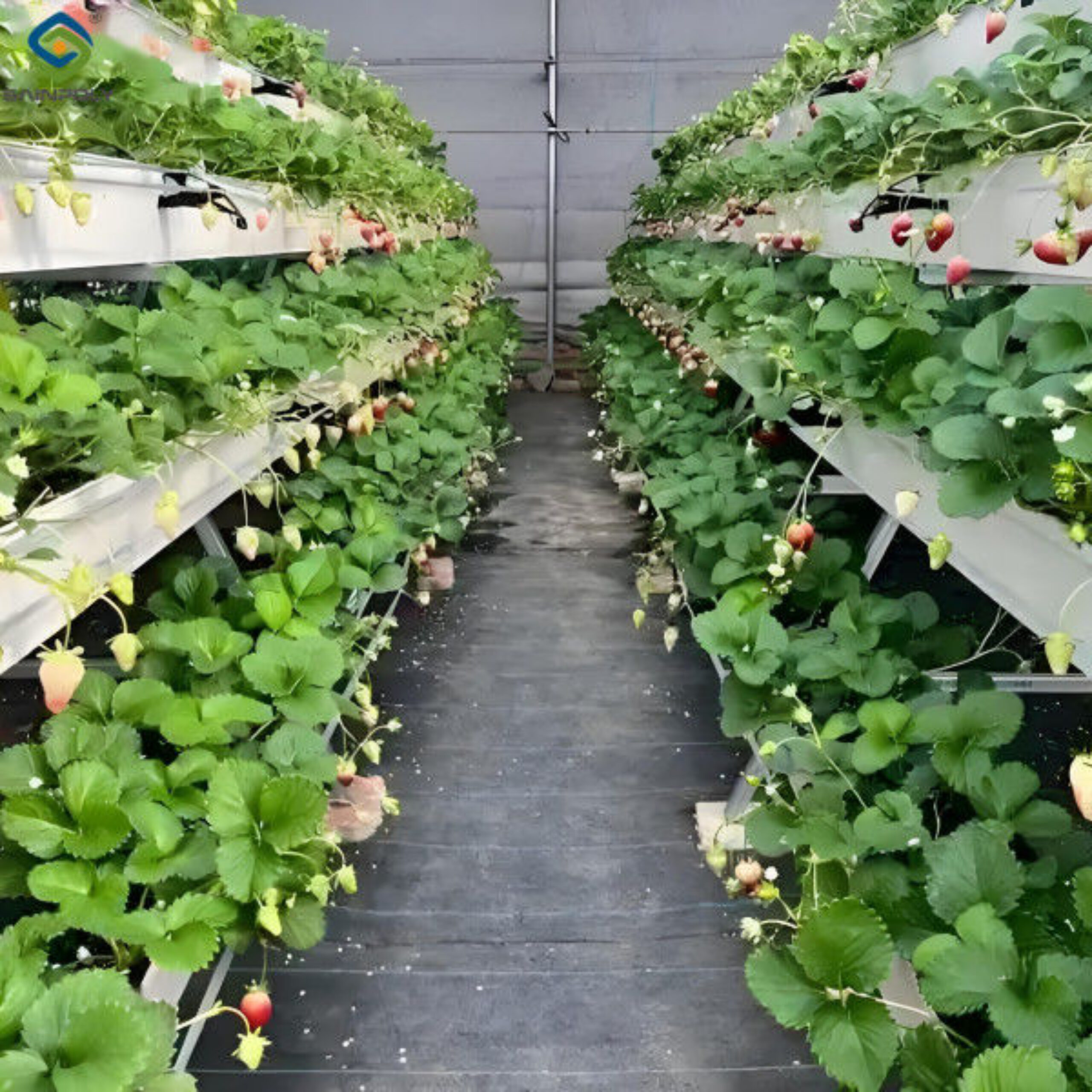 Stable Energy Saving Strawberry Greenhouses With Heating Cooling System