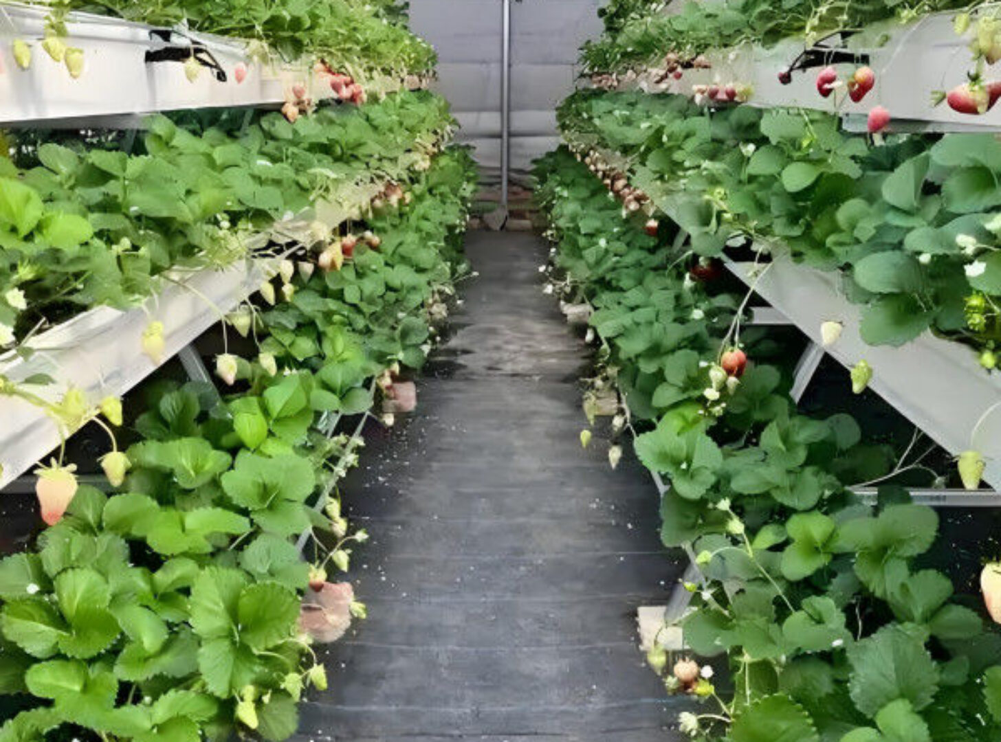 Stable Energy Saving Strawberry Greenhouses With Heating Cooling System