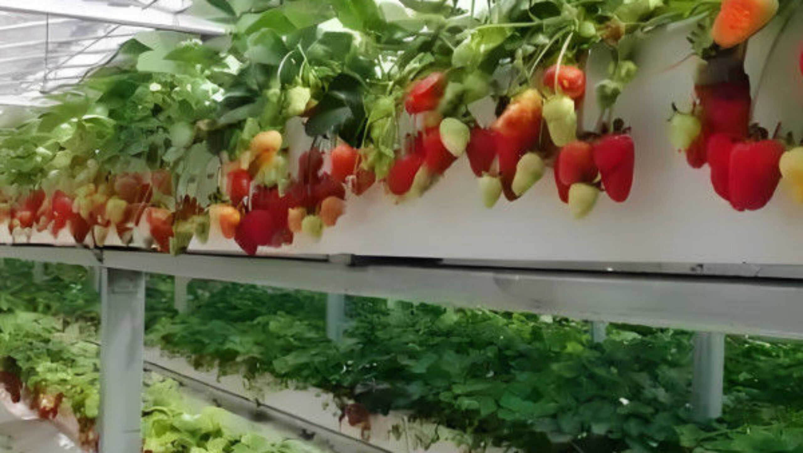 Strawberry Growth Plastic Film Greenhouse With Hydroponic Growing System