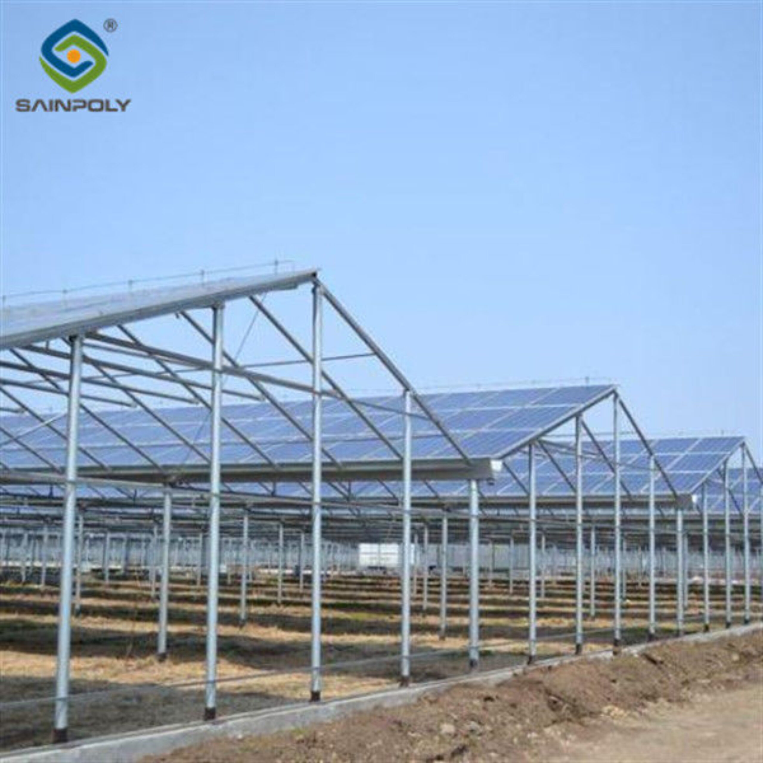 Strong Metal Frame Greenhouse Automatic Systems Solar Energy Green House