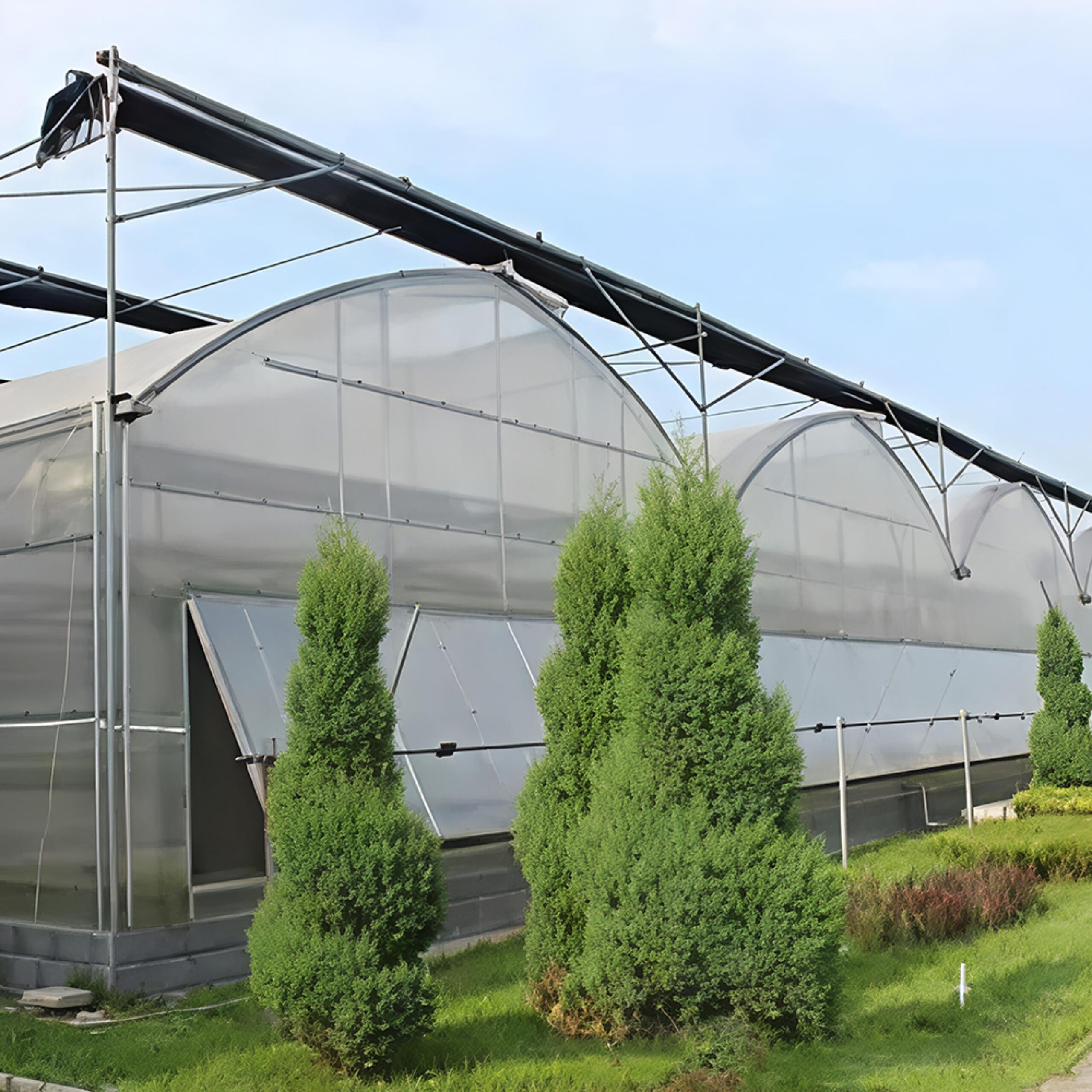 The Gothic greenhouse originally used for agricultural product cultivation in the factory is equipped