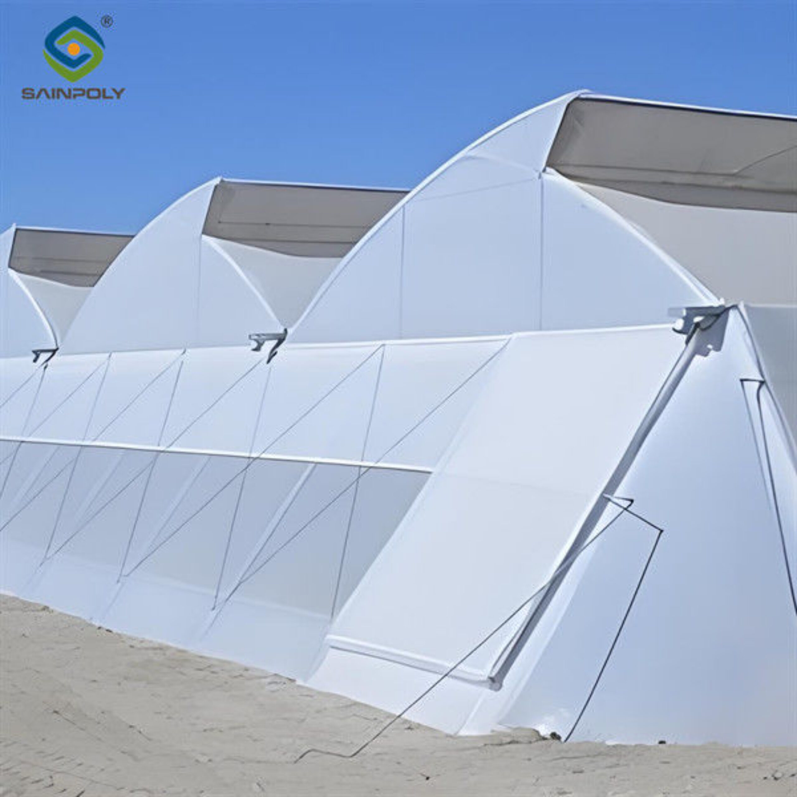 Vegetables Fruits Growing Gothic Shaped Greenhouse PO PEP Plastic Film Covering