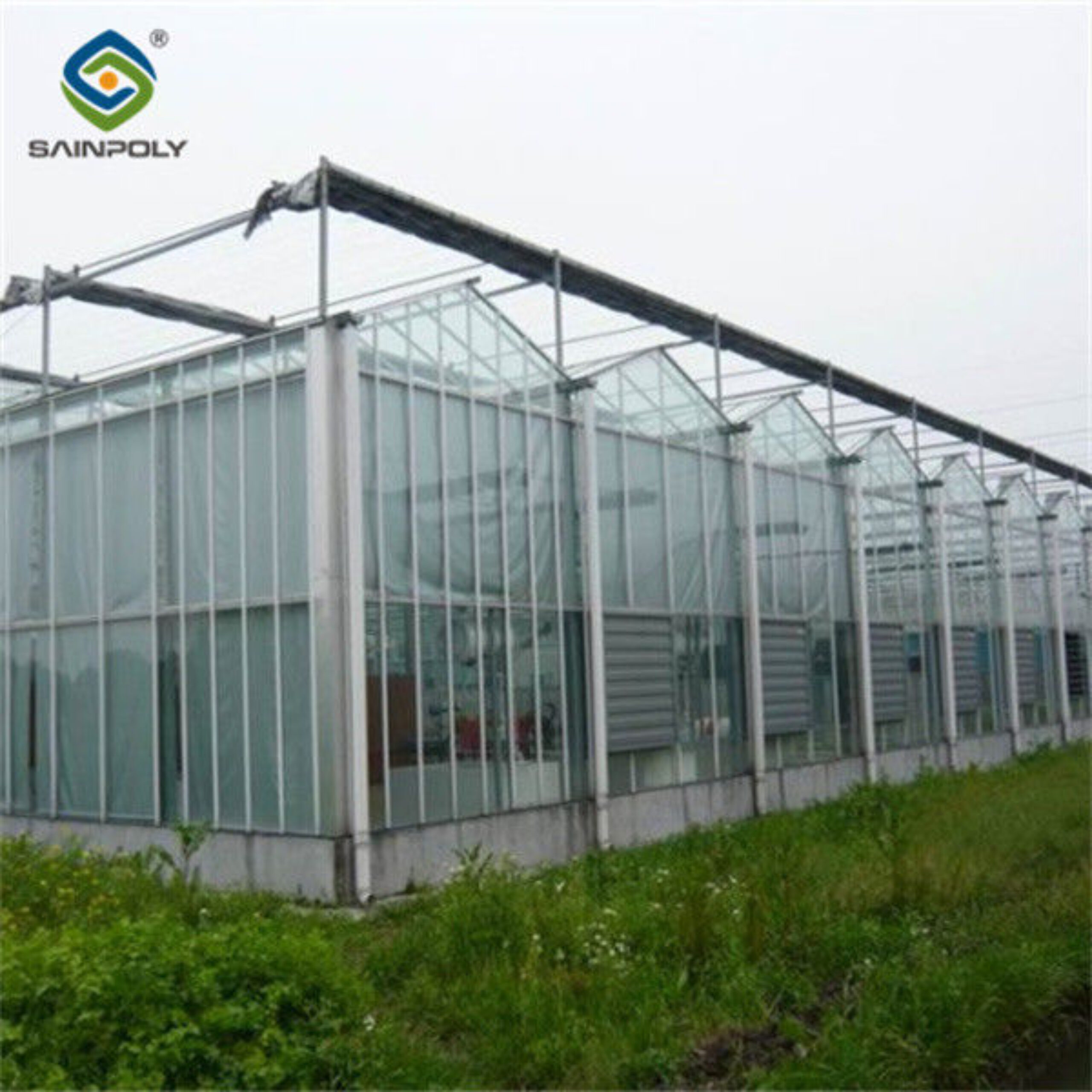 Venlo Multi Span Custom Glass Greenhouse For Vegetables Farming Growing