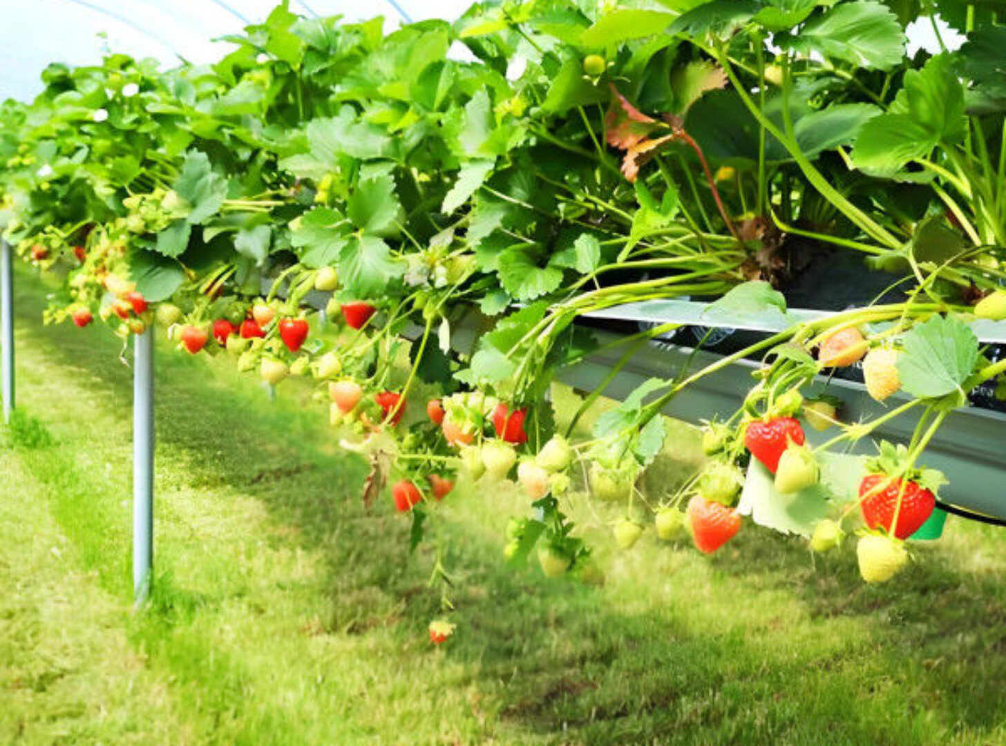 Venlo Type Strong Frame Hdyroponic Strawberry Greenhouse High Yield
