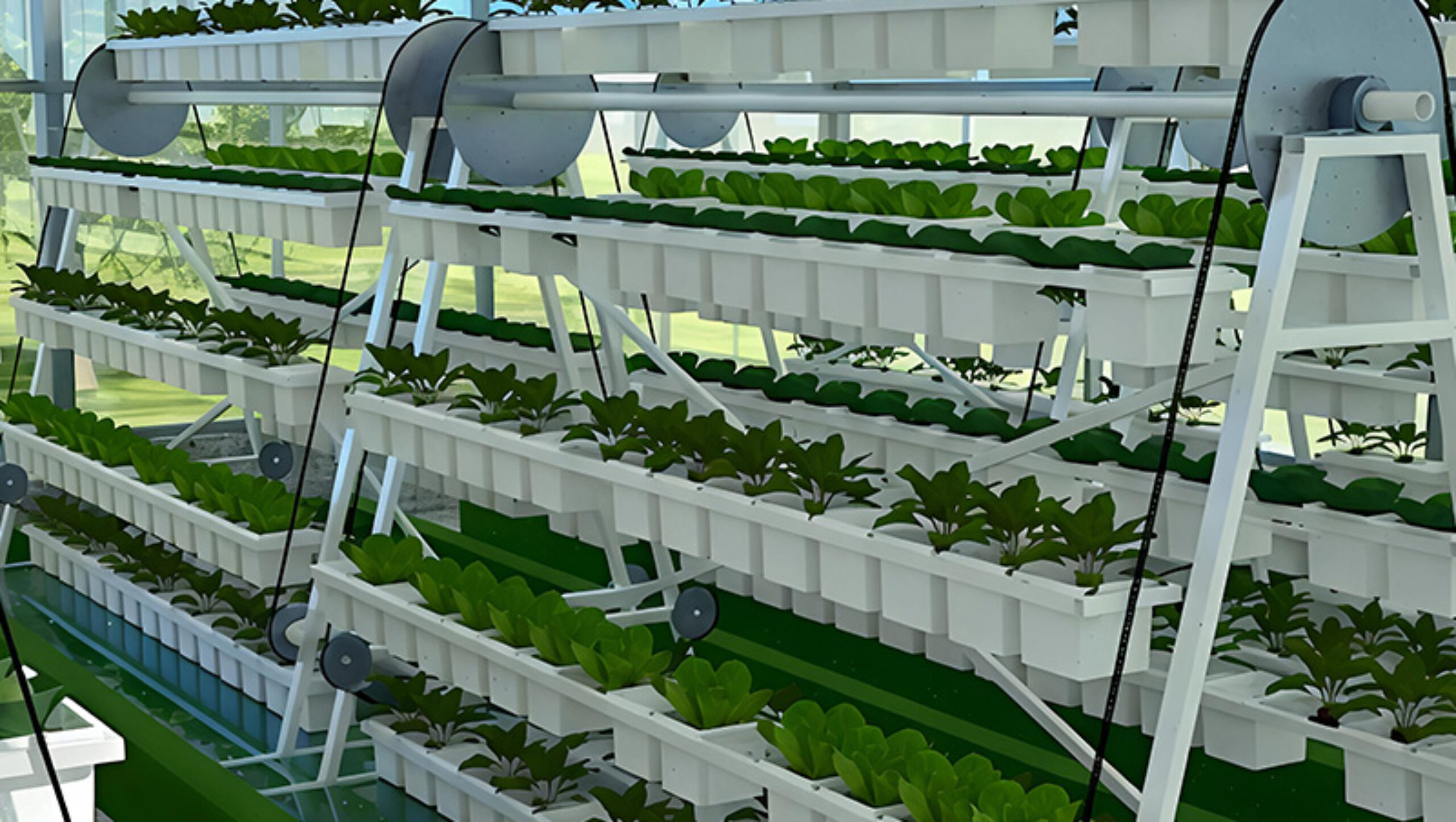 Vertical Hydroponic greenhouse for agricultural product cultivation