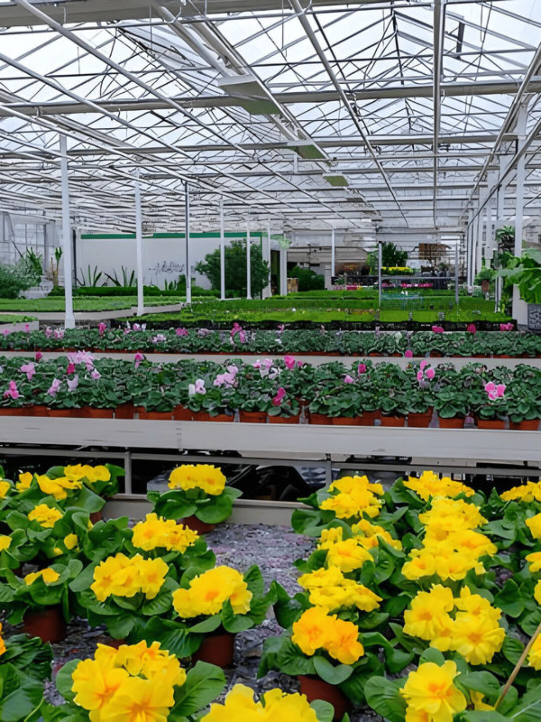Waterproof Flower Greenhouse Multi Span Greenhouse With Strong Load Bearing