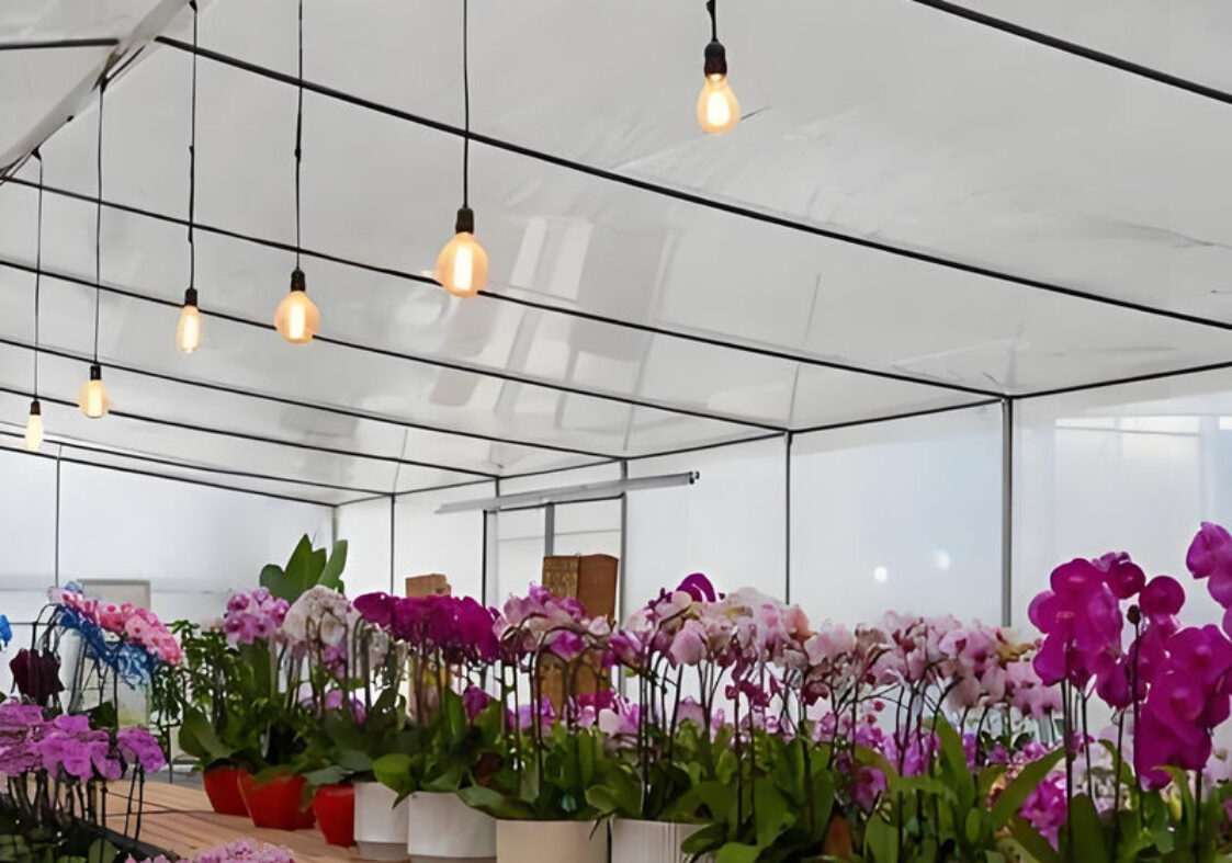 Waterproof Flower Greenhouse Multi Span Greenhouse With Strong Load Bearing